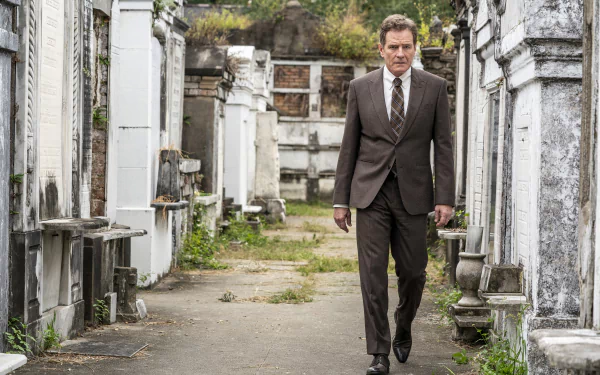 HD desktop wallpaper featuring Bryan Cranston in Your Honor walking solemnly through a cemetery.
