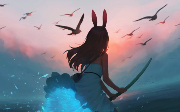 animal ears bird woman warrior fantasy HD Desktop Wallpaper | Background Image