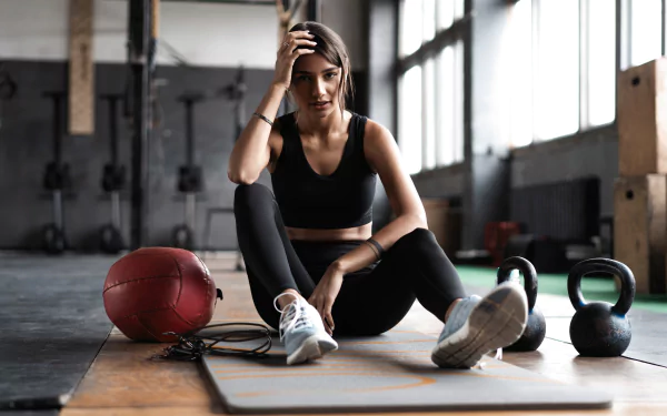 gym brunette depth of field model fitness Sports HD Desktop Wallpaper | Background Image