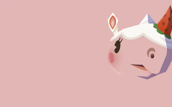 HD desktop wallpaper featuring Merengue from Animal Crossing: New Horizons against a pink background.