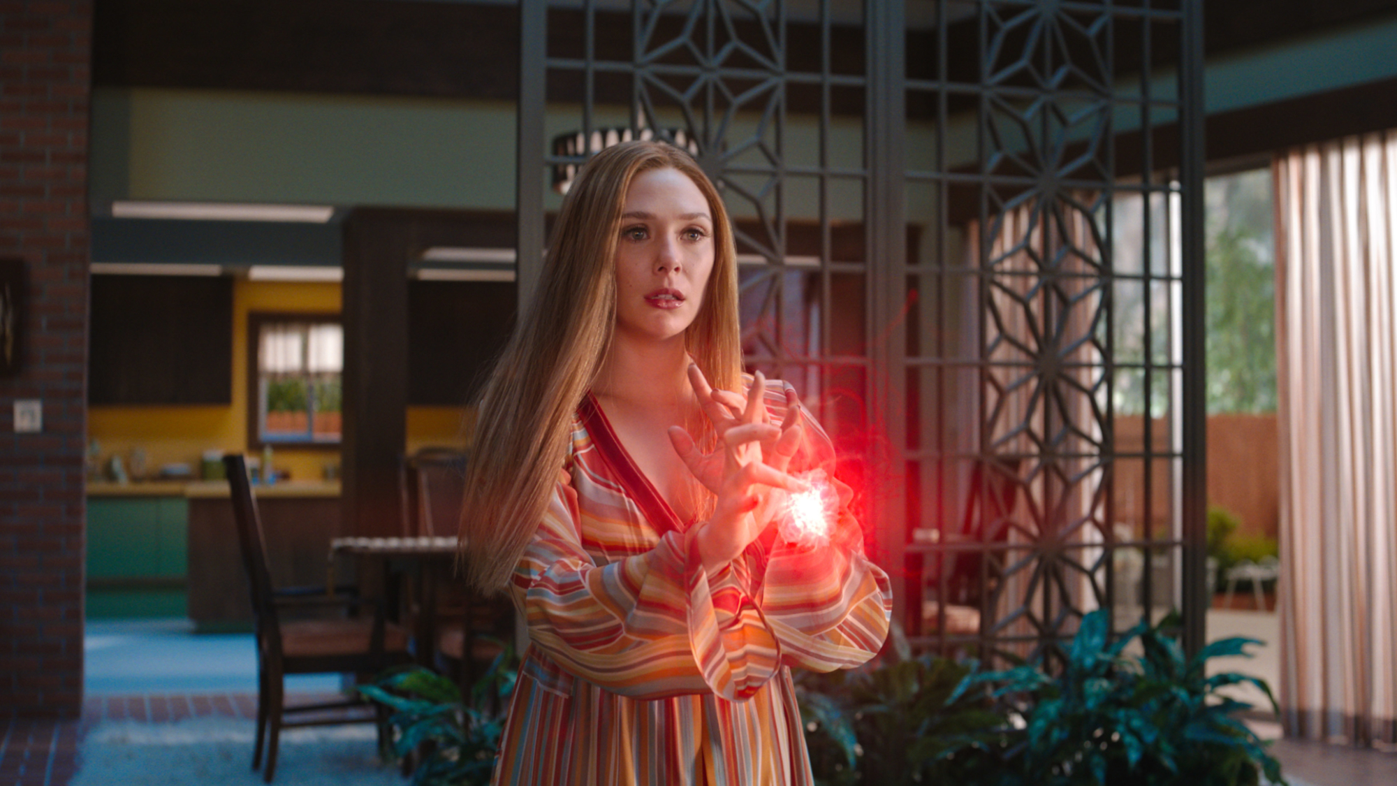 Wanda Maximoff s Scarlet Power HD WandaVision Wallpaper Featuring 