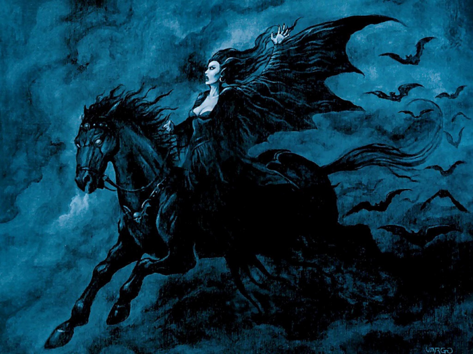 Dark vampire ride like the wind- desktop wallpaper.