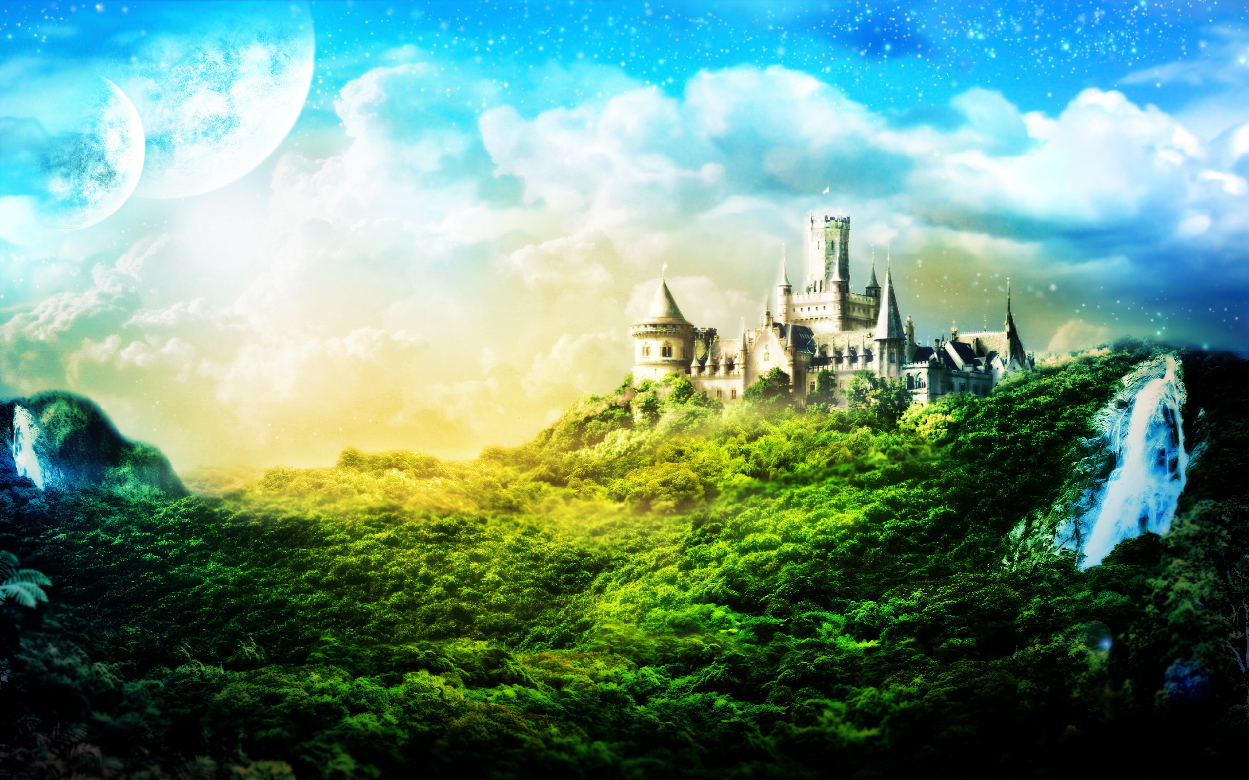 Fantasy castle desktop wallpaper by Alexander Osokin.