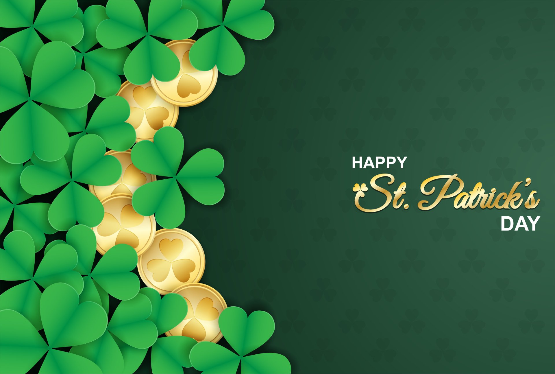Download Coin Clover Holiday St. Patrick's Day 4k Ultra HD Wallpaper