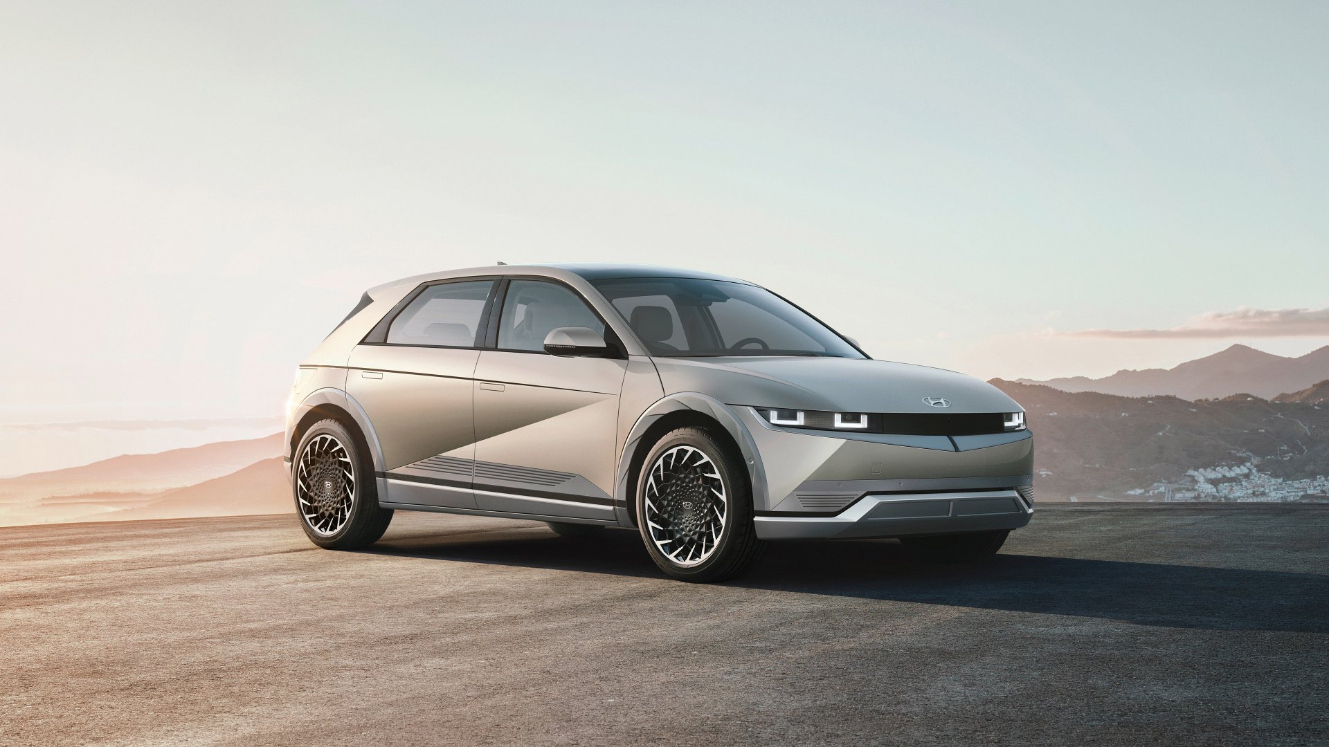 Download Silver Car SUV Car Hyundai Vehicle Hyundai IONIQ 5 4k Ultra HD Wallpaper