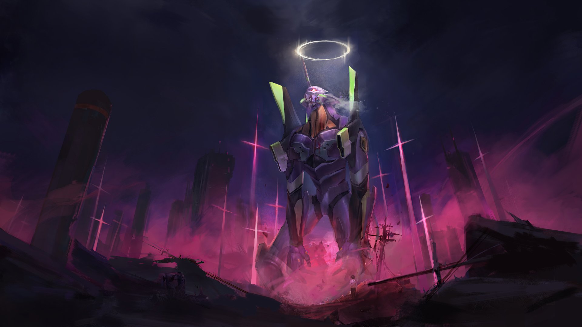 Download Robot Anime Neon Genesis Evangelion HD Wallpaper by Kurogareki