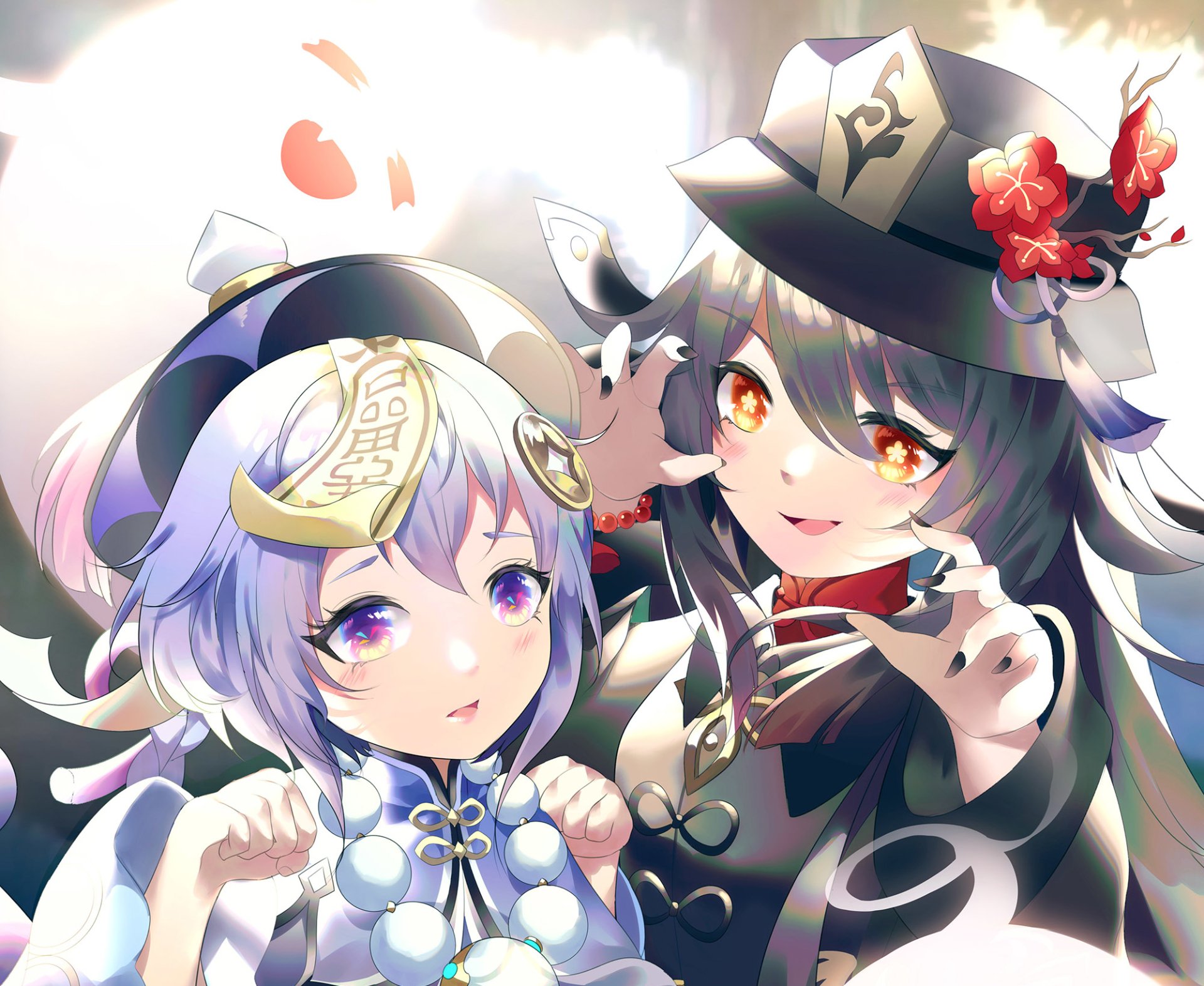 Download Hu Tao Qiqi (Genshin Impact) Video Game Genshin Impact HD Wallpaper by rhea