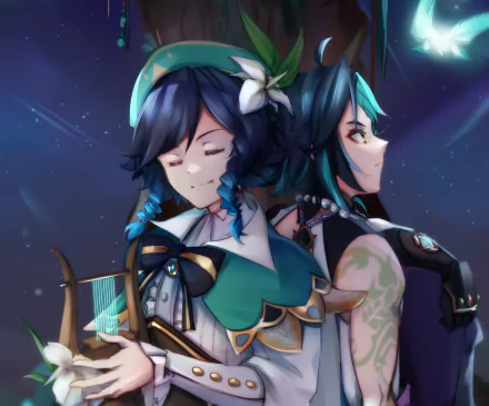 Venti (Genshin Impact) Xiao (Genshin Impact) video game Genshin Impact HD Desktop Wallpaper | Background Image