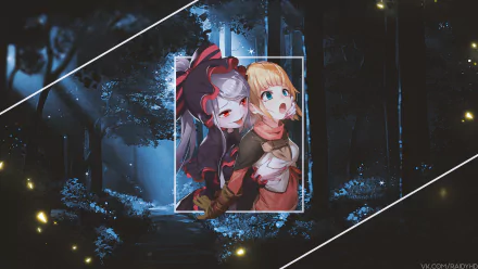 4K Ultra HD PC desktop wallpaper featuring Shalltear Bloodfallen from the anime Overlord, set against a dark, atmospheric forest background.