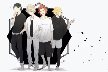 Denki Kaminari Eijiro Kirishima Katsuki Bakugou Hanta Sero Anime My Hero Academia HD Desktop Wallpaper | Background Image