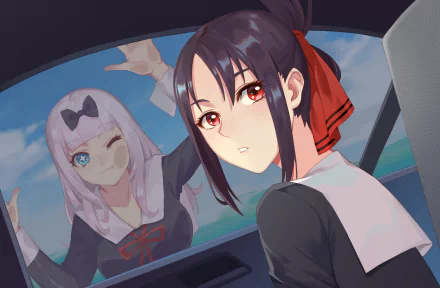 Chika Fujiwara Kaguya Shinomiya Anime Kaguya-sama: Love is War HD Desktop Wallpaper | Background Image