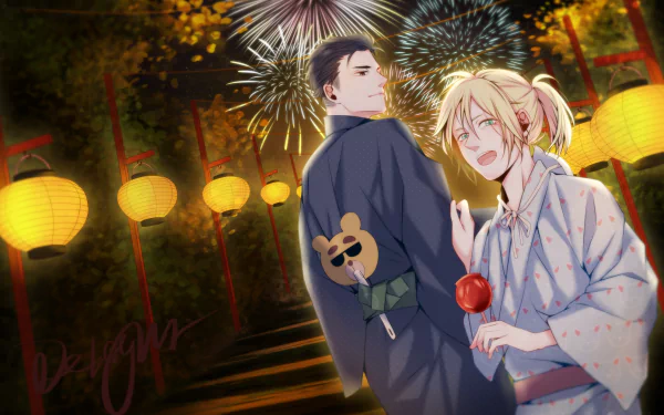 Otabek Altin Yuri Plisetsky Anime Yuri!!! on ICE HD Desktop Wallpaper | Background Image