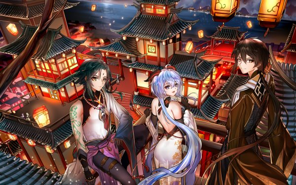 Video Game Genshin Impact Ganyu Xiao Zhongli HD Wallpaper | Background Image