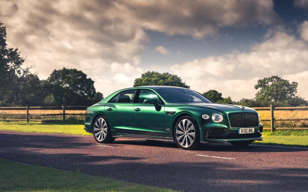 green car Bentley car vehicle Bentley Flying Spur HD Desktop Wallpaper | Background Image