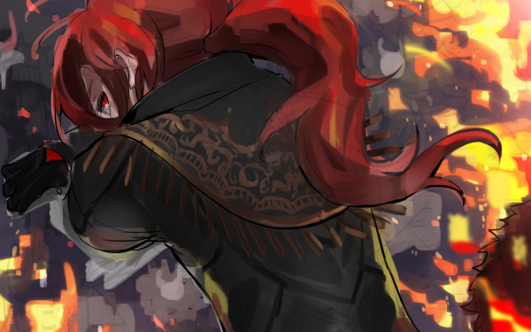 Video Game Genshin Impact Diluc Red Hair Red Eyes HD Wallpaper | Background Image