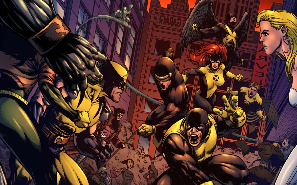 Rogue (Marvel Comics) Iceman (Marvel Comics) Banshee (Marvel Comics) Gambit (Marvel Comics) Beast (Marvel Comics) Jean Grey Angel (Marvel Comics) Cyclops (Marvel Comics) Wolverine Emma Frost Comic X-Men HD Desktop Wallpaper | Background Image