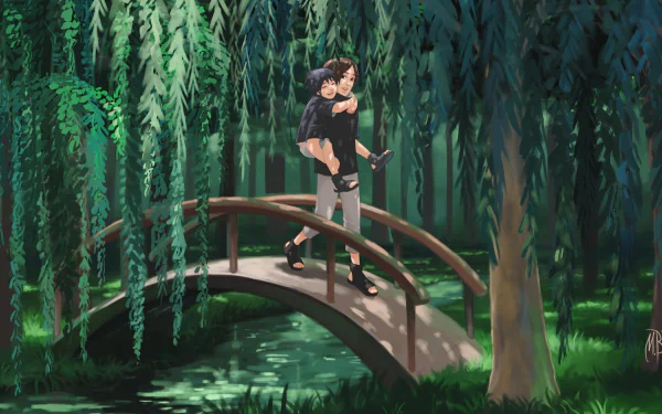 feet bridge sandal black hair Sasuke Uchiha Itachi Uchiha Anime Naruto Sasuke & Itachi HD Desktop Wallpaper | Background Image