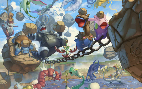 Exeggutor (Pokémon) Blastoise (Pokémon) Altaria (Pokémon) Gyarados (Pokémon) Dragonite (Pokémon) Dragonair (Pokémon) video game Pokemon HD Desktop Wallpaper | Background Image