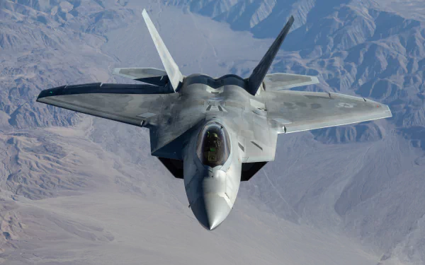 HD Military Wallpaper: Lockheed Martin F-22 Raptors in Flight