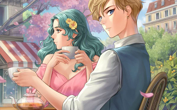 Sailor Uranus Sailor Neptune Michiru Kaiou Haruka Tenou Anime Sailor Moon HD Desktop Wallpaper | Background Image