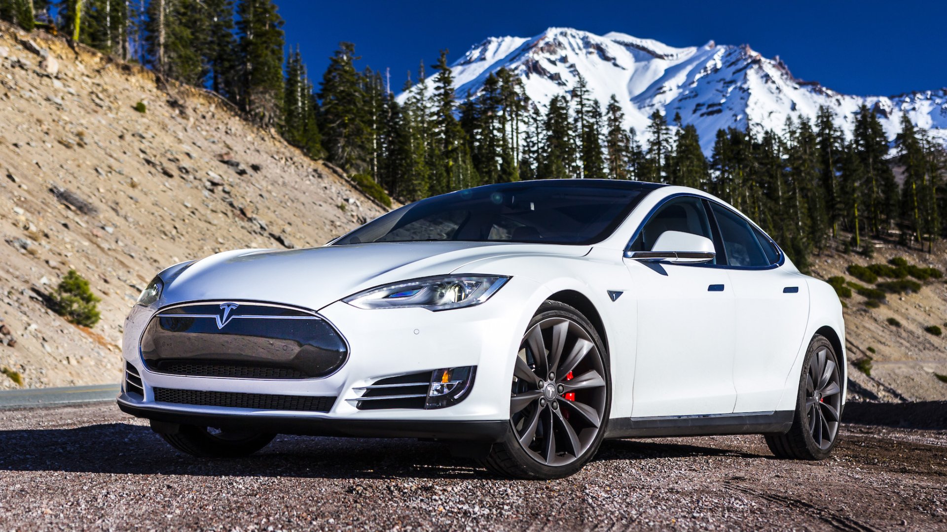 Download White Car Car Electric Car Tesla Motors Vehicle Tesla Model S HD Wallpaper