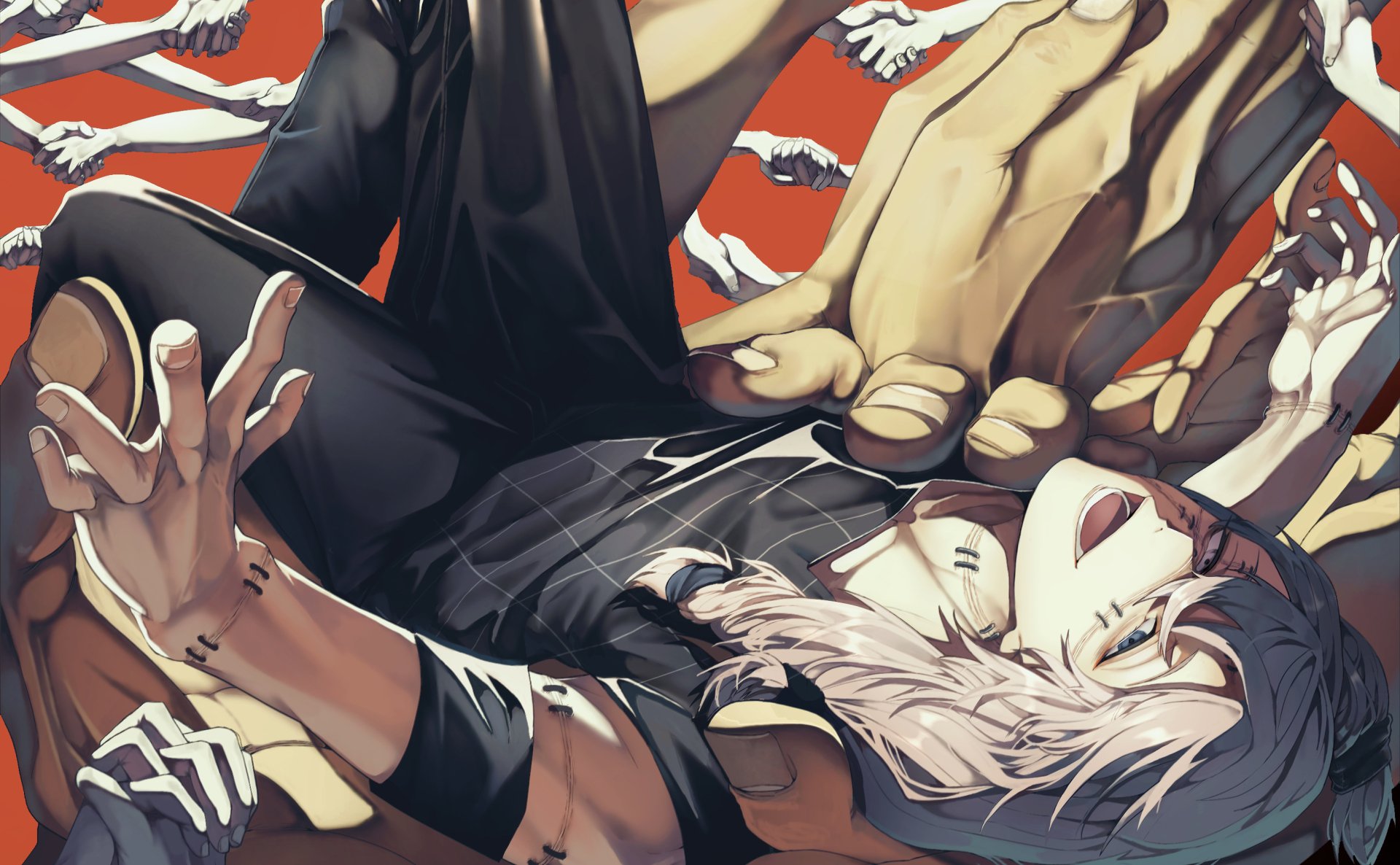 Download Grey Eyes Grey Hair Mahito (Jujutsu Kaisen) Anime Jujutsu Kaisen HD Wallpaper by 新井/∀ir