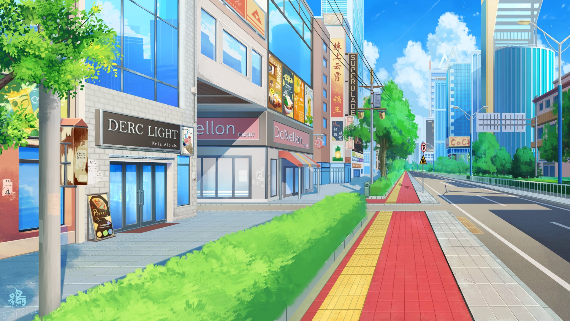 Anime City HD Wallpaper by Promasicの猫头鹰