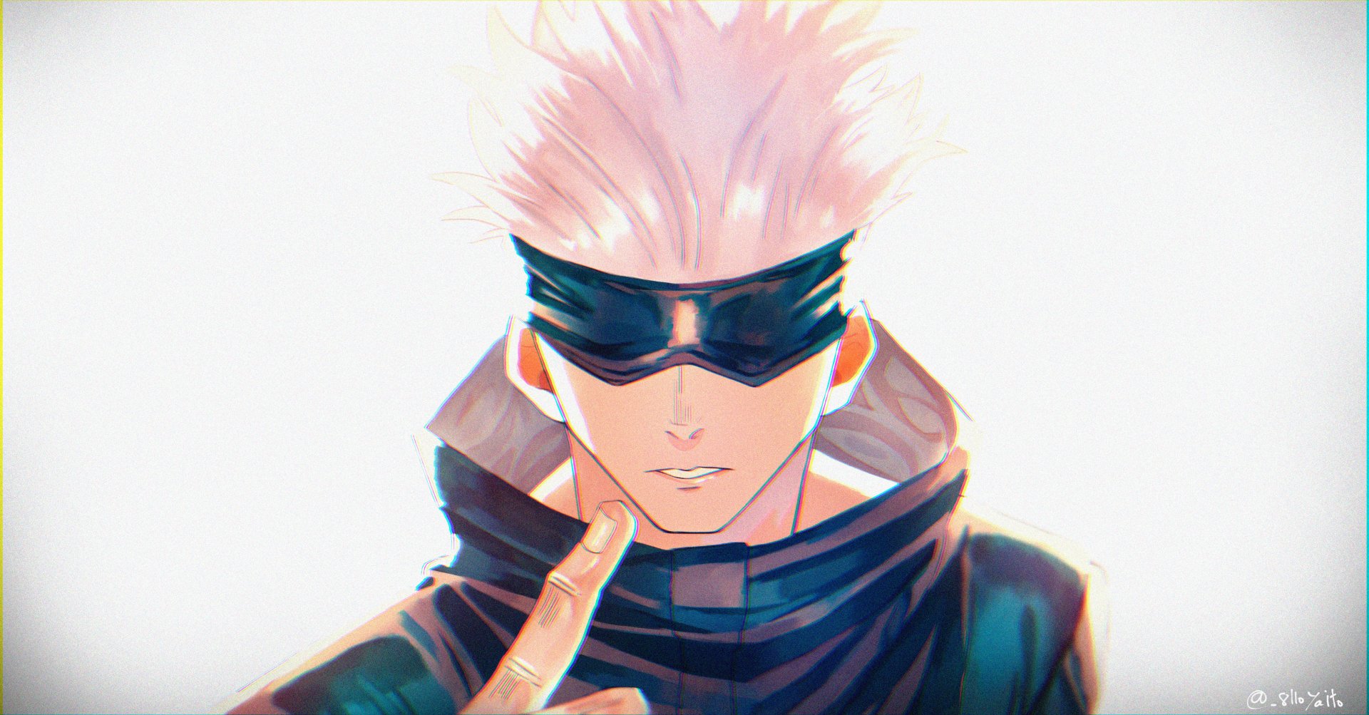 Download School Uniform Blindfold White Hair Satoru Gojo Anime Jujutsu Kaisen HD Wallpaper by 灸(ヤイト)