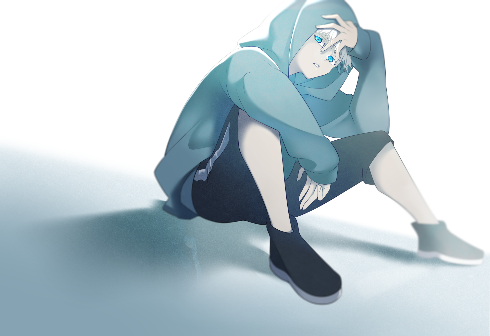 Download Hoodie Blue Eyes White Hair Satoru Gojo Anime Jujutsu Kaisen HD Wallpaper by SIBATO