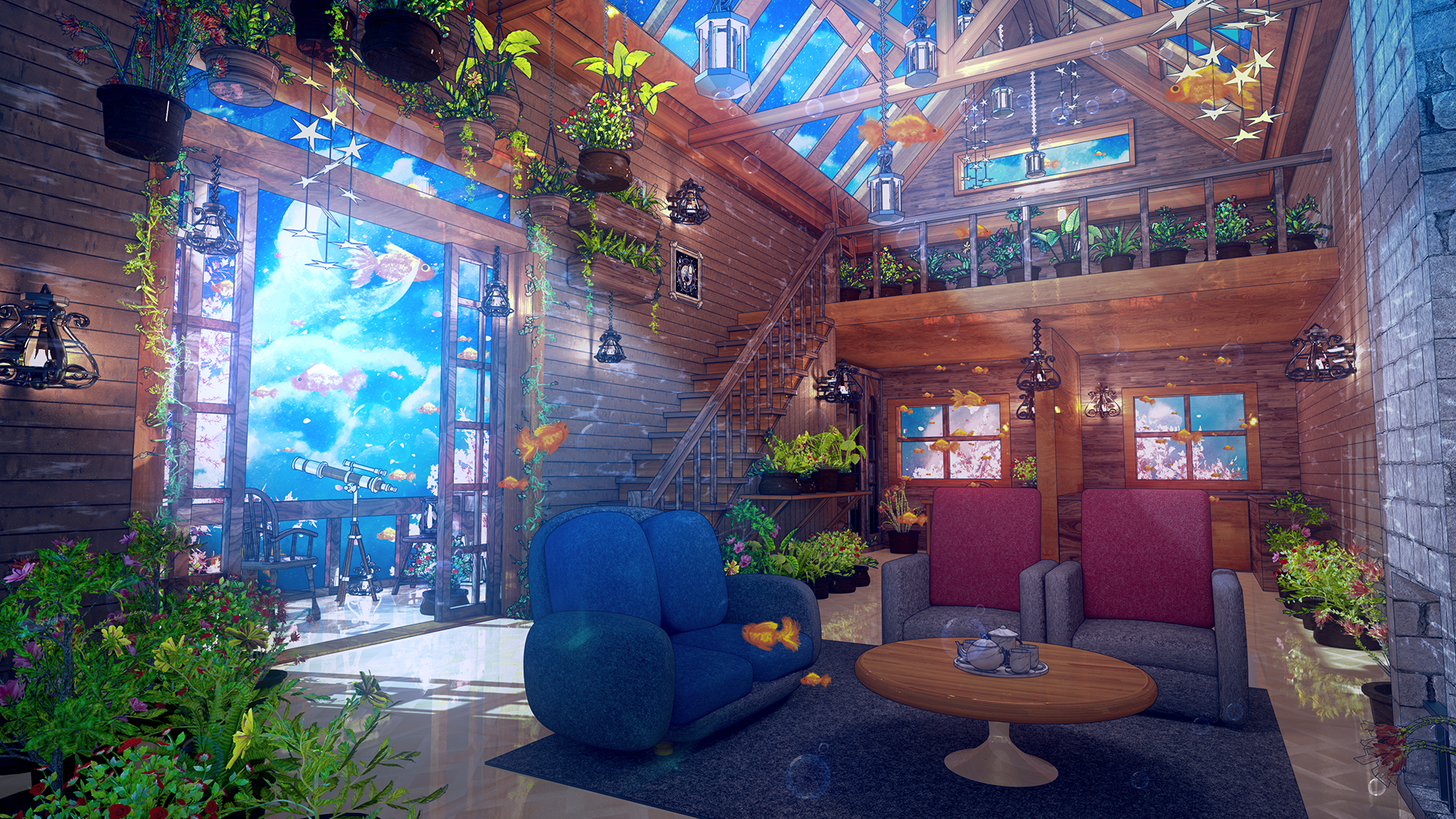 Cozy Anime Room HD Wallpaper: Serene Indoor Sanctuary by K&P ...