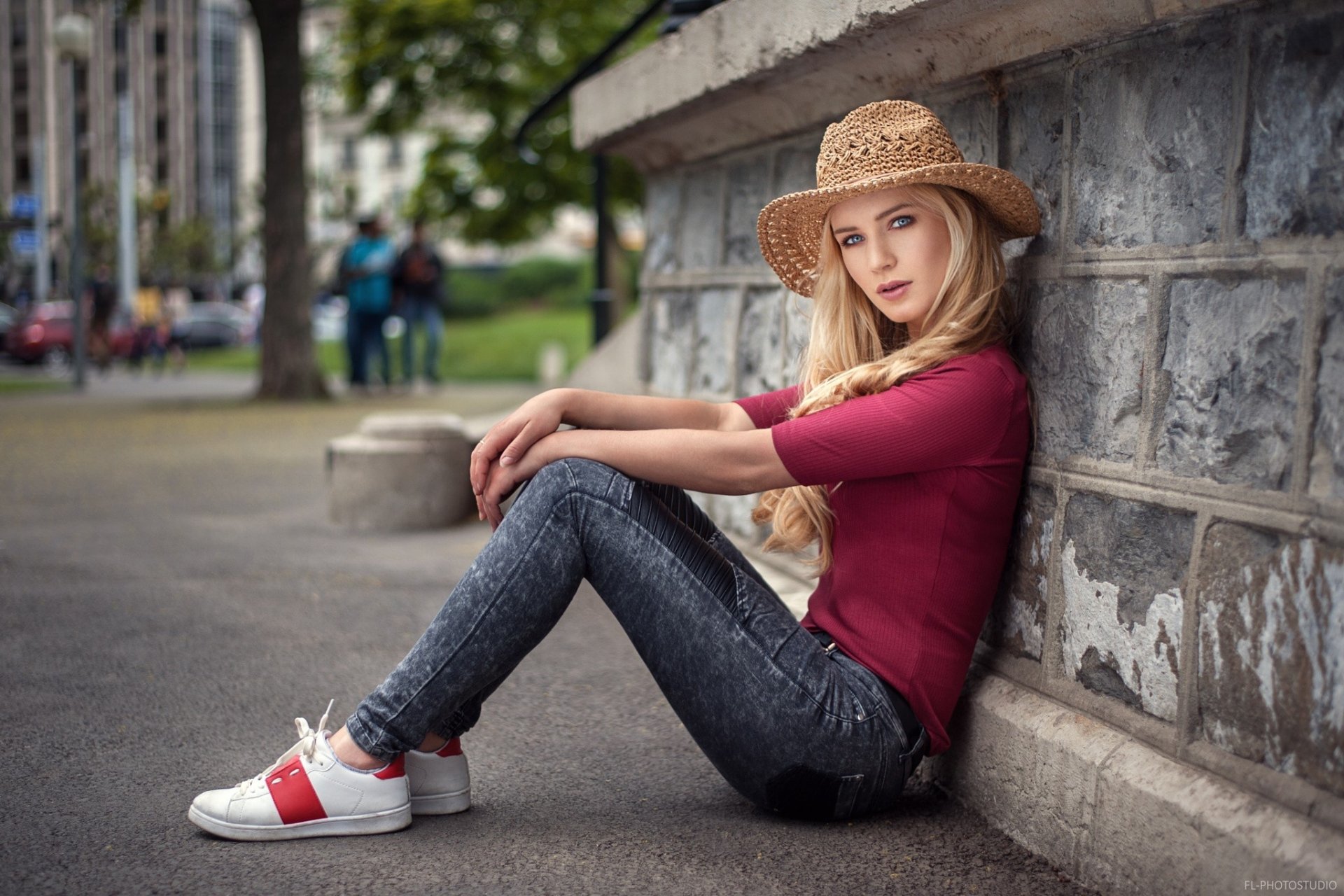 Download Depth Of Field Hat Blonde Model Woman Eva Mikulski HD Wallpaper by Lods Franck