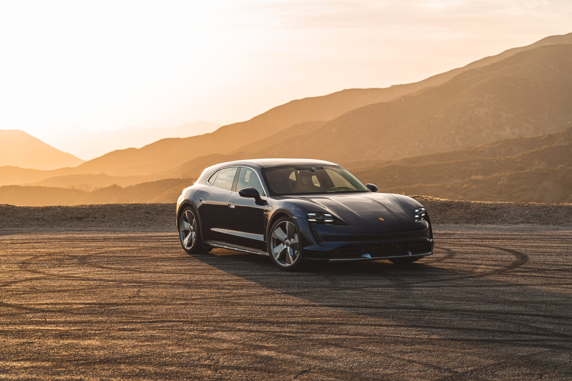 Download Black Car Car Porsche Taycan Porsche Vehicle Porsche Taycan Turbo S 4k Ultra HD Wallpaper