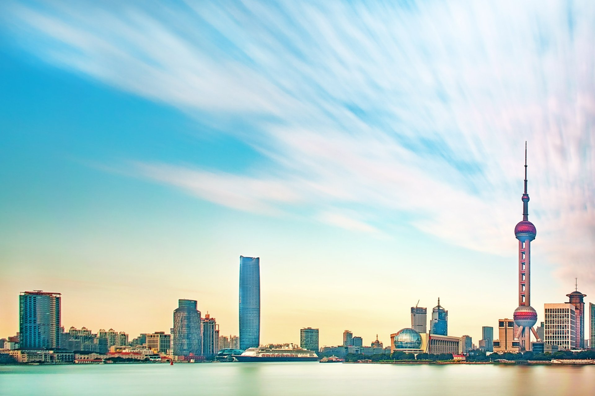 Download Oriental Pearl Tower Skyscraper Skyline City Man Made Shanghai 4k Ultra HD Wallpaper by zhang kaiyv