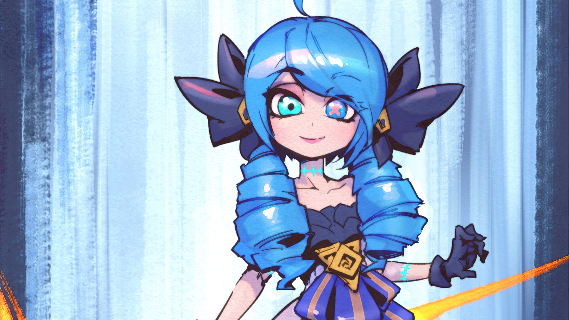 Download Blue Hair Gwen (League Of Legends) Video Game League Of Legends 4k Ultra HD Wallpaper