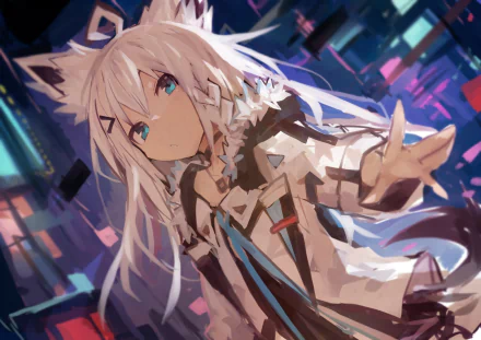 Shirakami Fubuki Anime Virtual Youtuber HD Desktop Wallpaper | Background Image