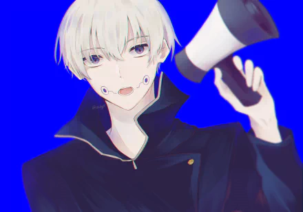 purple eyes white hair Toge Inumaki Anime Jujutsu Kaisen HD Desktop Wallpaper | Background Image