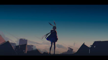 sky animal ears long hair Amiya (Arknights) video game Arknights HD Desktop Wallpaper | Background Image