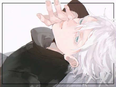 blue eyes white hair Satoru Gojo Anime Jujutsu Kaisen HD Desktop Wallpaper | Background Image