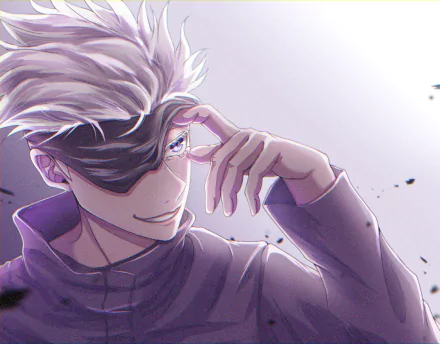 blindfold school uniform blue eyes white hair Satoru Gojo Anime Jujutsu Kaisen HD Desktop Wallpaper | Background Image