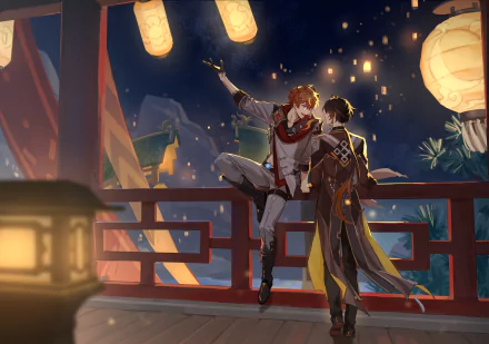 Zhongli (Genshin Impact) Tartaglia Childe (Genshin Impact) video game Genshin Impact HD Desktop Wallpaper | Background Image