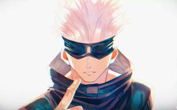 school uniform blindfold white hair Satoru Gojo Anime Jujutsu Kaisen HD Desktop Wallpaper | Background Image