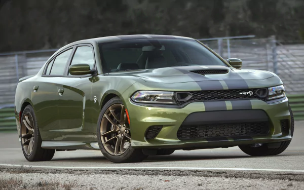 green car muscle car Dodge Charger Dodge vehicle Dodge Charger SRT Hellcat HD Desktop Wallpaper | Background Image