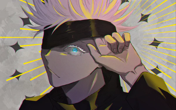 school uniform blindfold blue eyes Satoru Gojo Anime Jujutsu Kaisen HD Desktop Wallpaper | Background Image