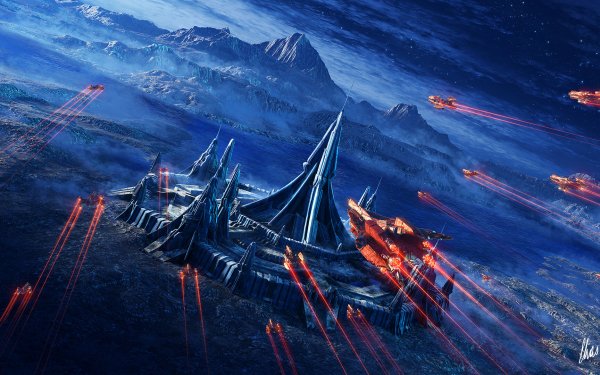 Sci Fi City Blue HD Wallpaper | Background Image