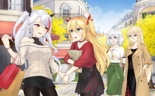 Bismarck (Azur Lane) Tirpitz (Azur Lane) Admiral Hipper (Azur Lane) Prinz Eugen (Azur Lane) Anime Azur Lane HD Desktop Wallpaper | Background Image