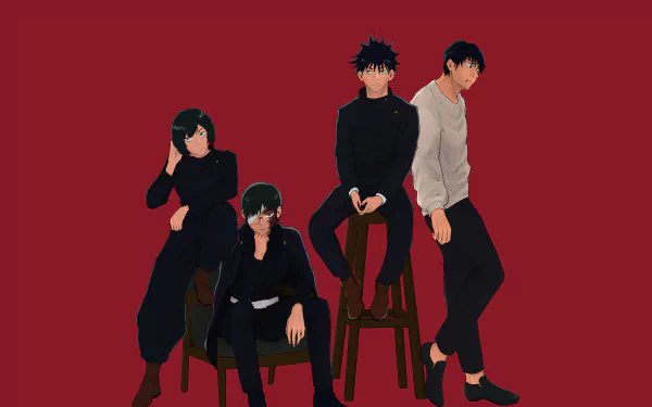 Mai Zenin Maki Zenin Toji Fushiguro green eyes school uniform black hair Megumi Fushiguro Anime Jujutsu Kaisen HD Desktop Wallpaper | Background Image