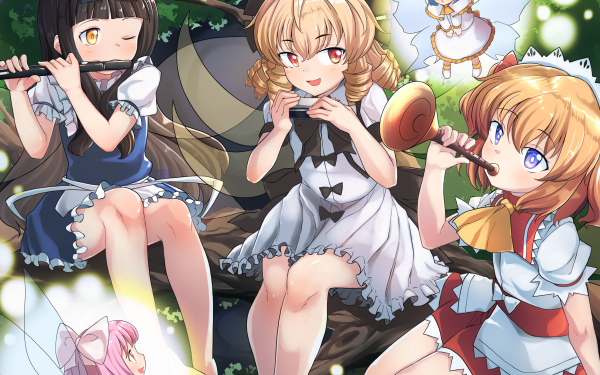 Anime Touhou Sunny Milk Star Sapphire Luna Child HD Wallpaper | Background Image