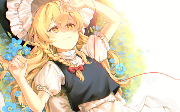 Anime Touhou Marisa Kirisame Blonde Yellow Eyes HD Wallpaper | Background Image