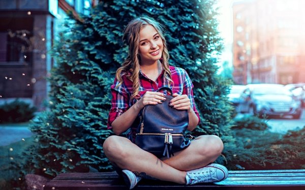 Women Model Smile Depth Of Field Blonde HD Wallpaper | Background Image