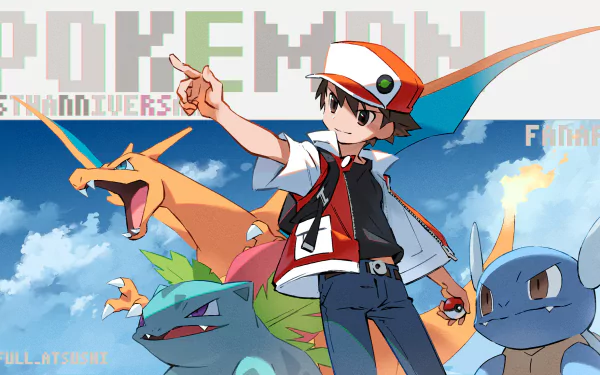 Wartortle (Pokémon) Ivysaur (Pokémon) Pokemon pokeball Charizard (Pokémon) Red (Pokémon) video game Pokemon: Red and Blue HD Desktop Wallpaper | Background Image